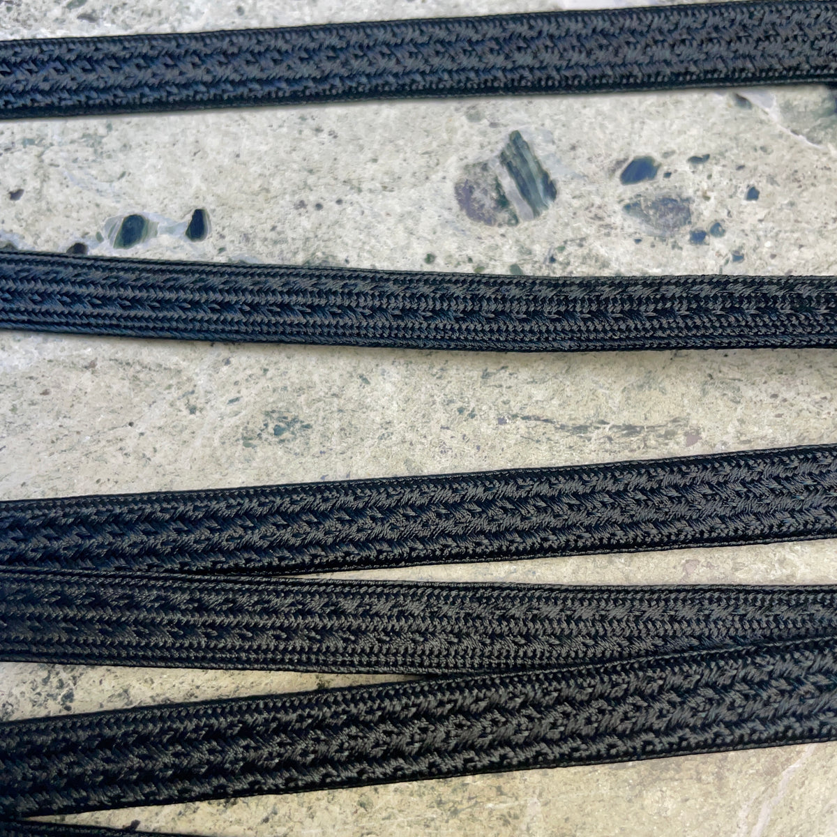 Obijime Belt Flat Black Braid in Silk