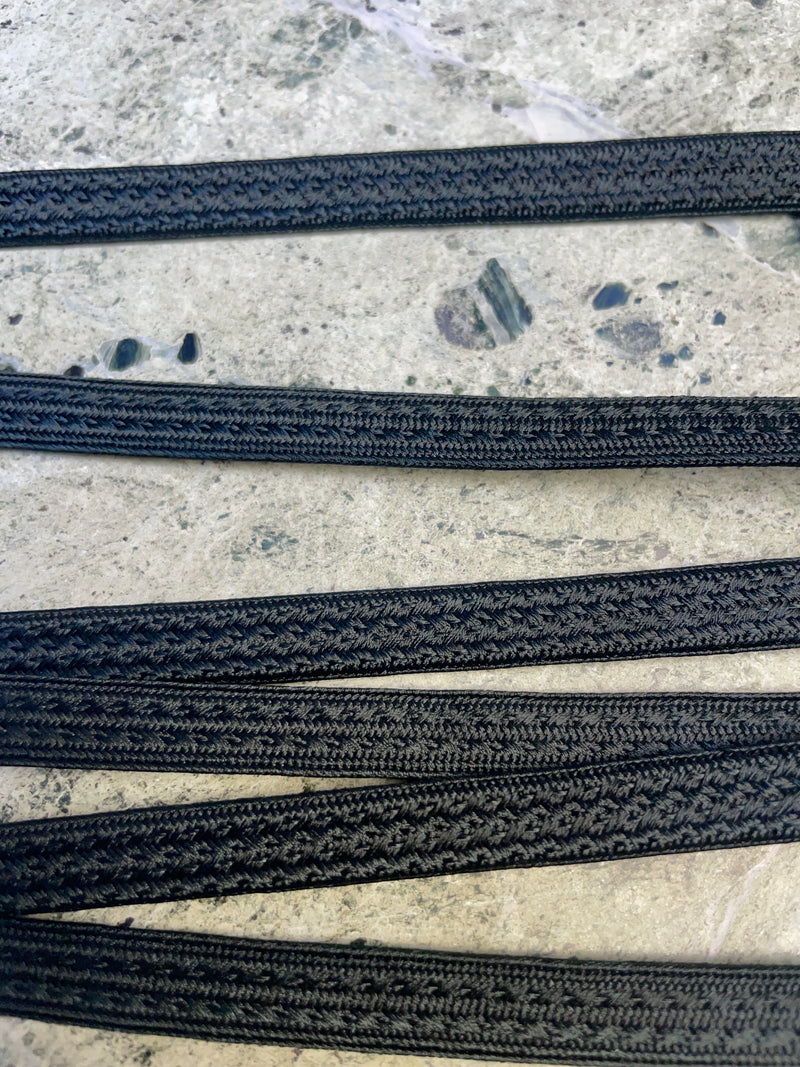 Obijime Belt Flat Black Braid in Silk