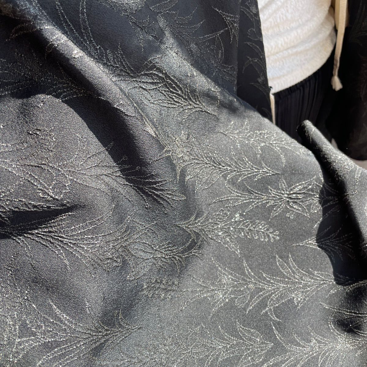 Haori Black with Black Metallic Embroidery in Silk