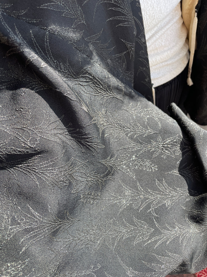 Haori Black with Black Metallic Embroidery in Silk