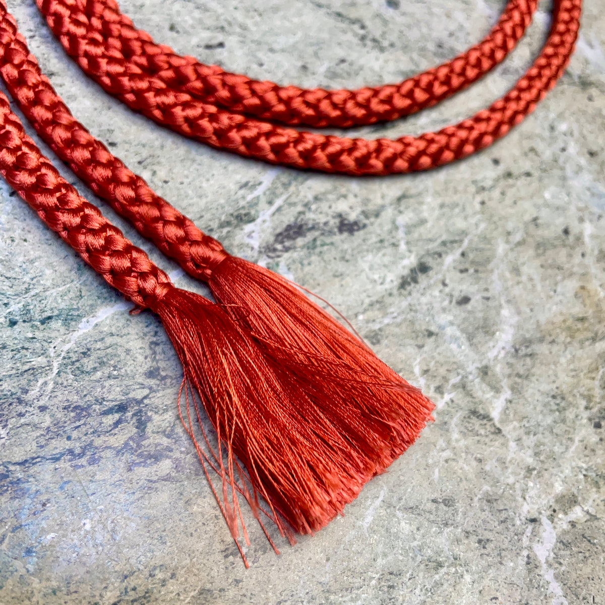 Obijime Belt Round in Red Clay Silk