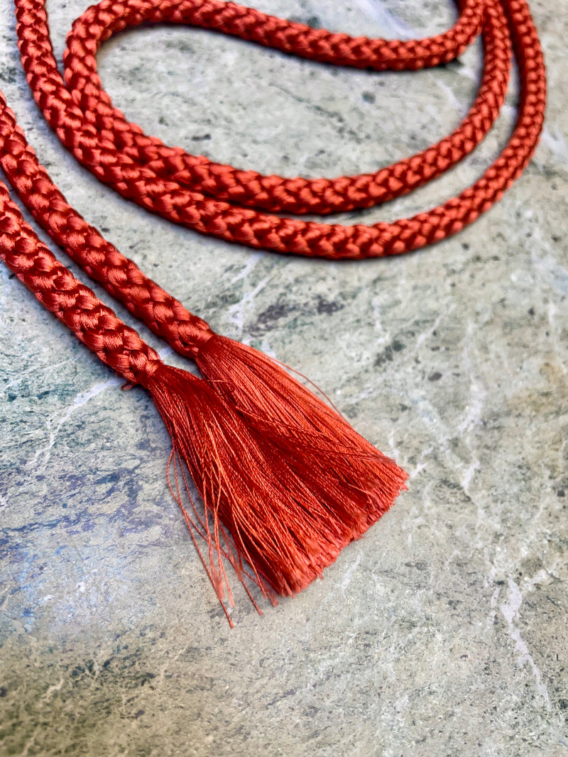 Obijime Belt Round in Red Clay Silk