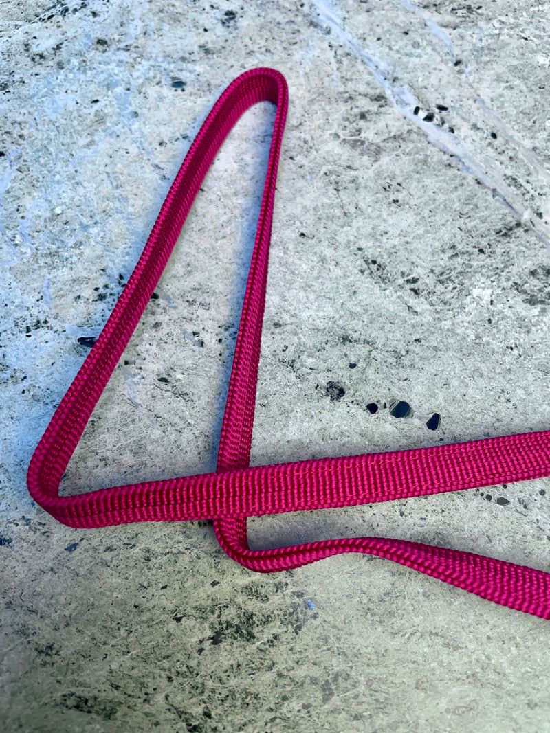 Obijime Belt Flat Deep Magenta with Dark Blue Arrows
