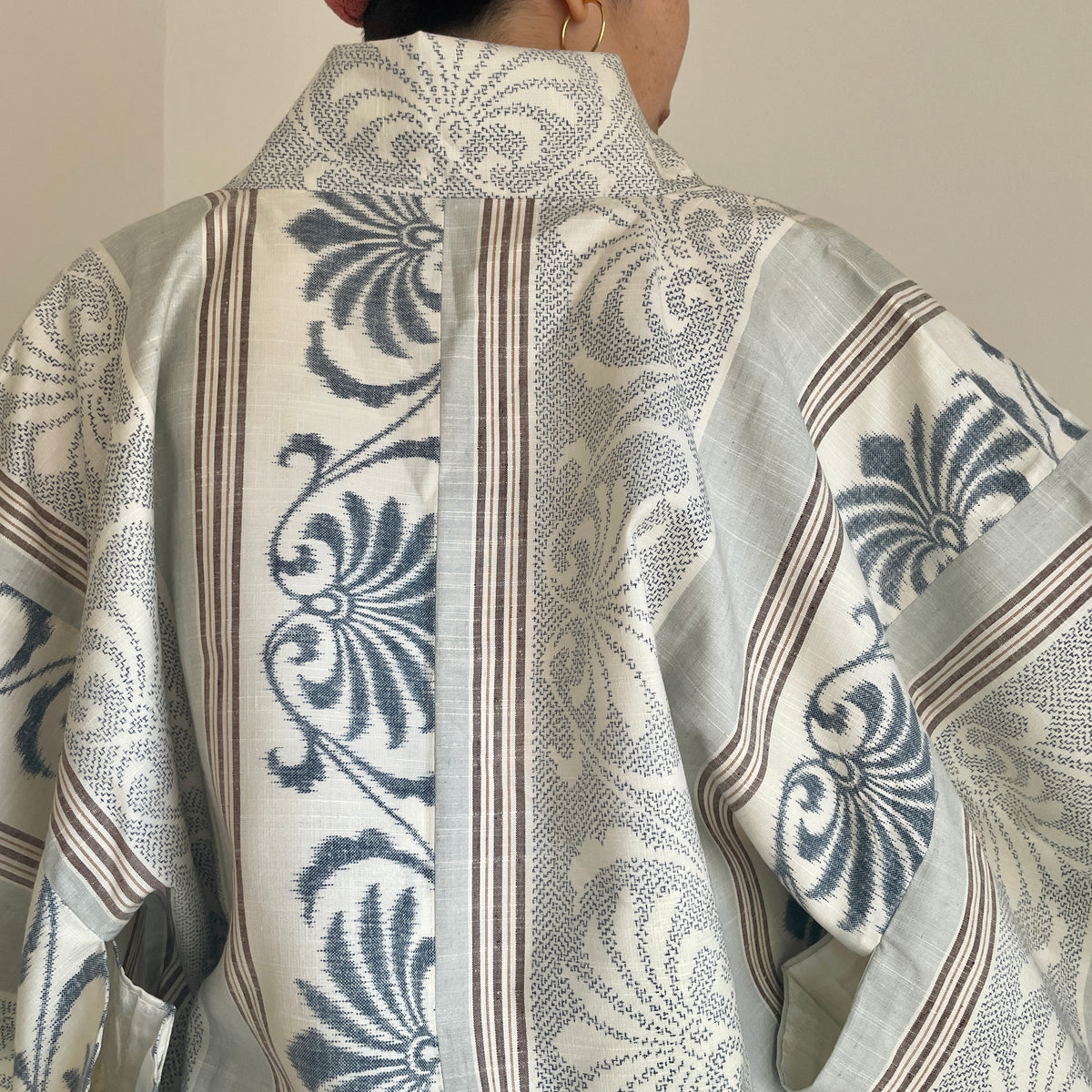 Haori Envelope Porcelain Blue Grey in Tsumugi Silk