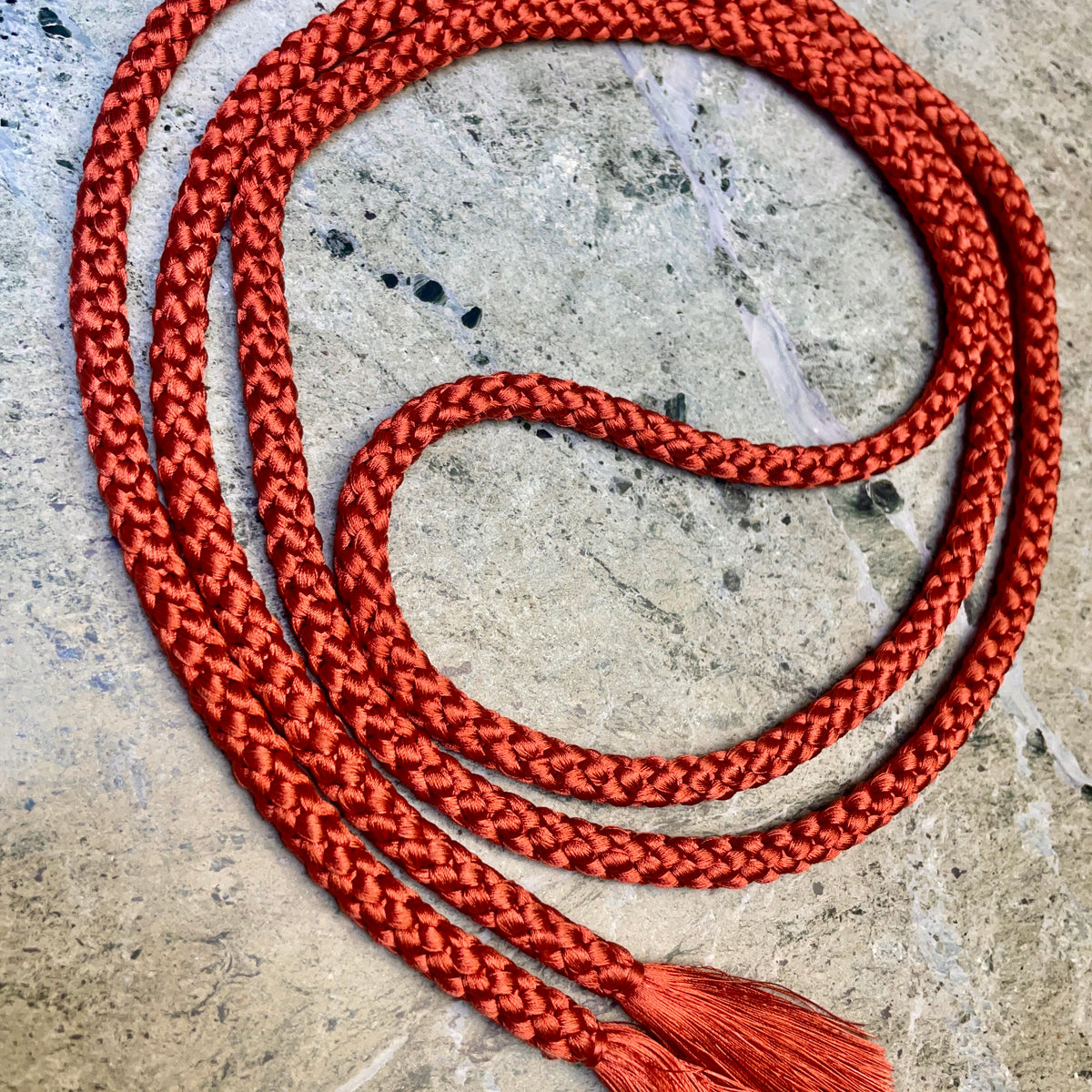 Obijime Belt Round in Red Clay Silk
