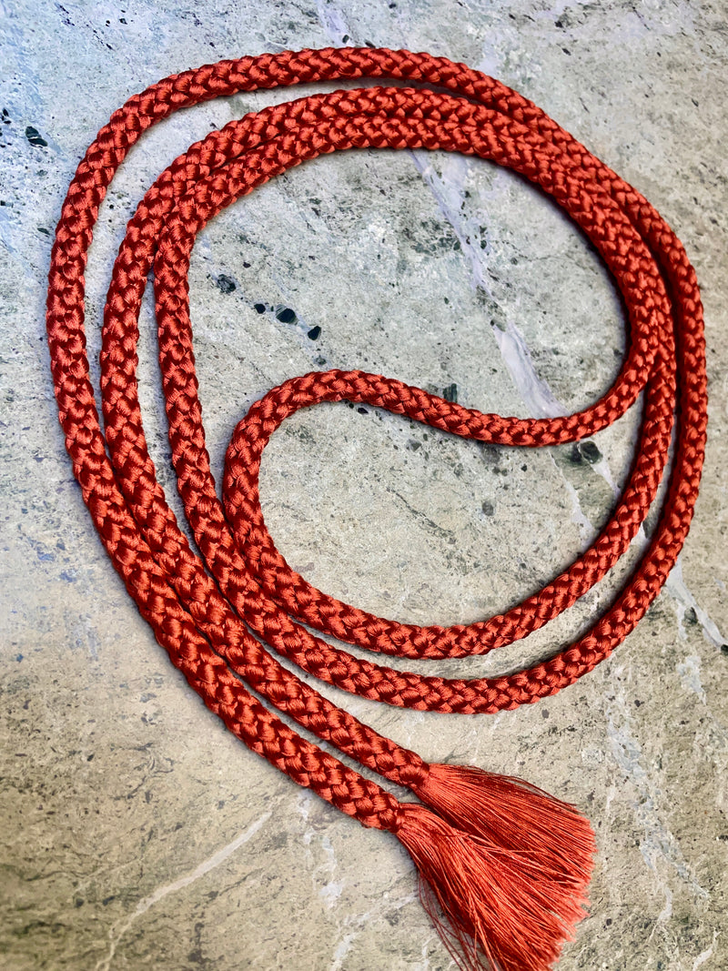 Obijime Belt Round in Red Clay Silk