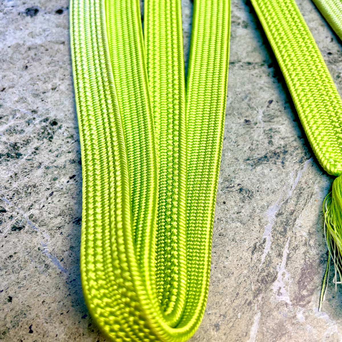 Obijime Belt Flat Lime Green and White