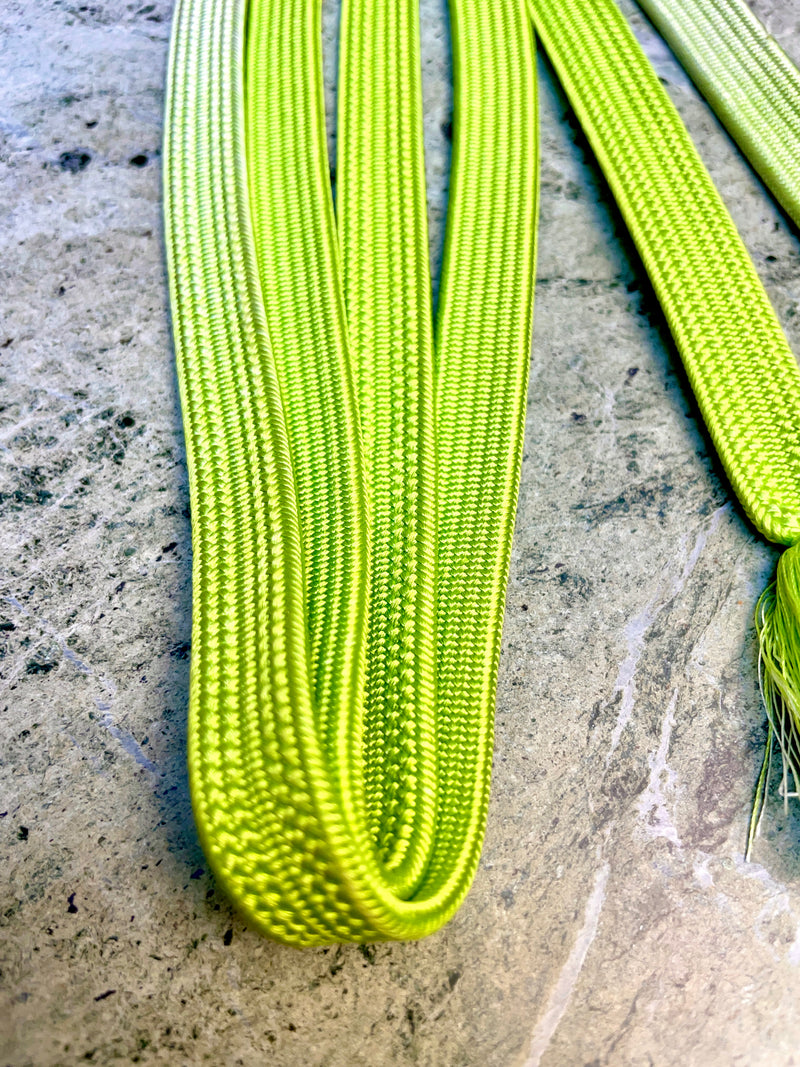 Obijime Belt Flat Lime Green and White