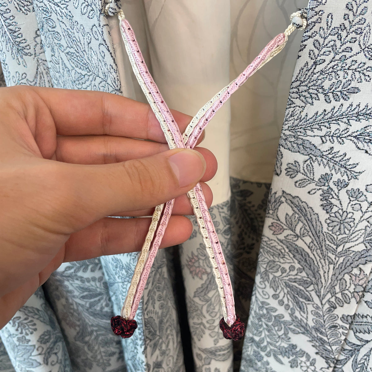 Haori Jaquard Ice Mint With Metallic Plants