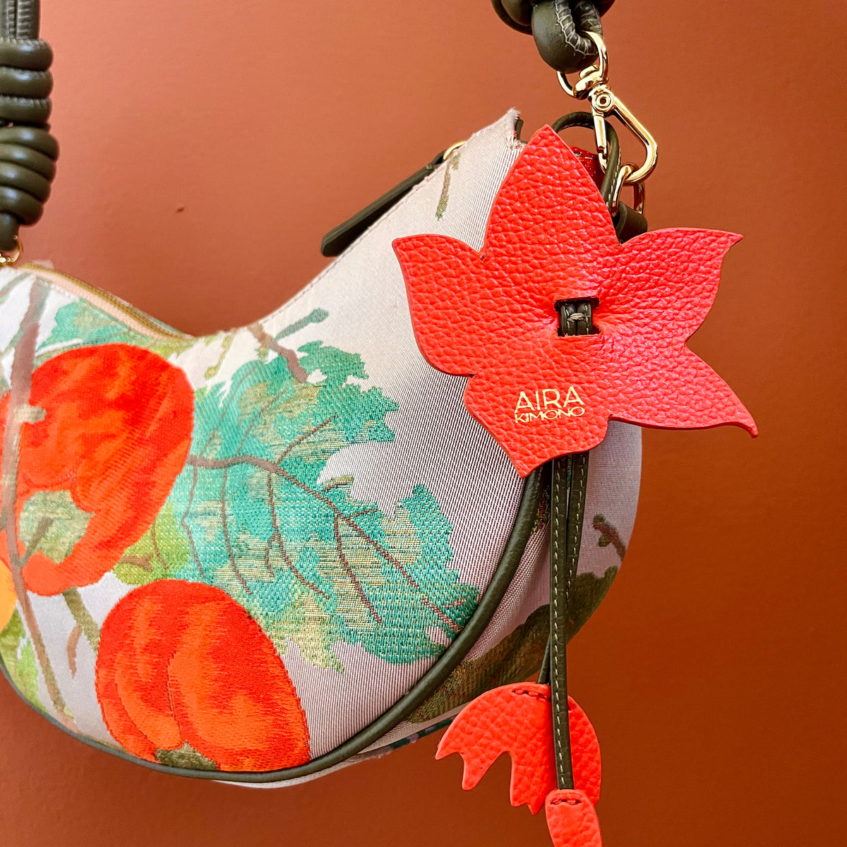 AIKO BAG Persimmon Caqui from Japanese Obi sash