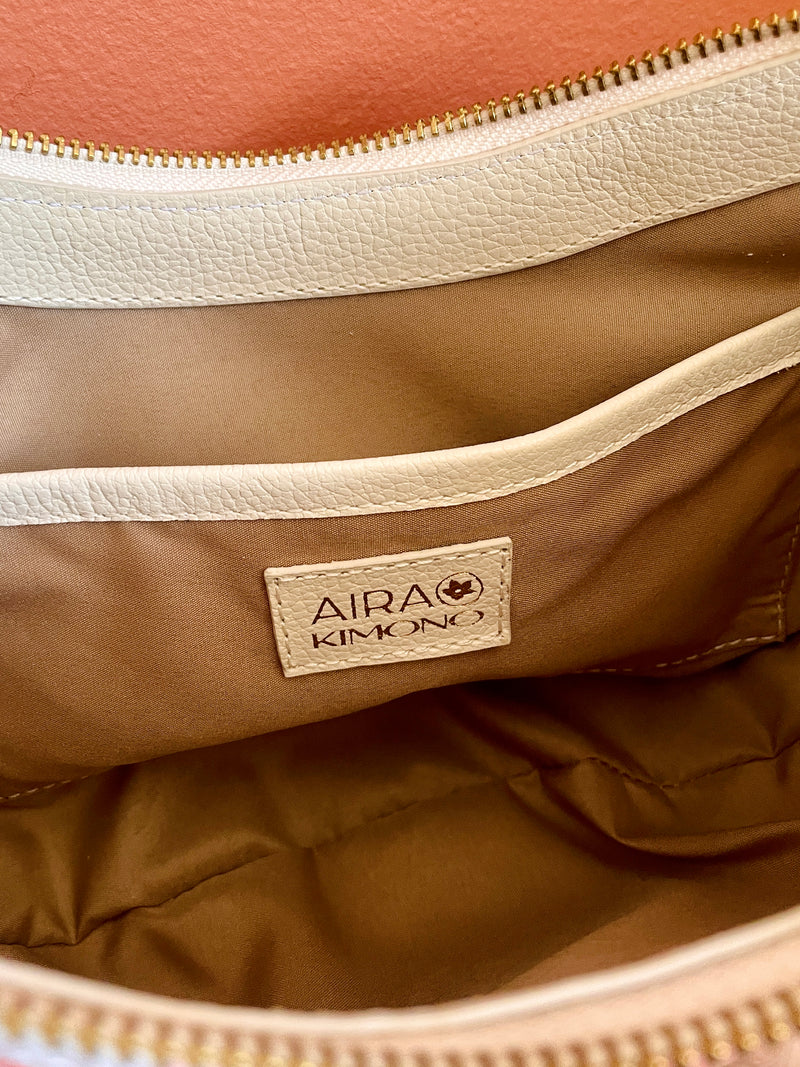AIKO BAG Pink Spring Peonies from Japanese Obi Sash
