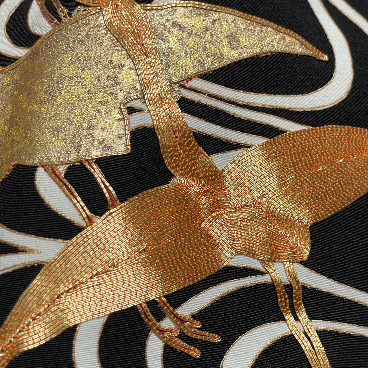 Kimono Tomesode Noface Black with Golden Tsurus