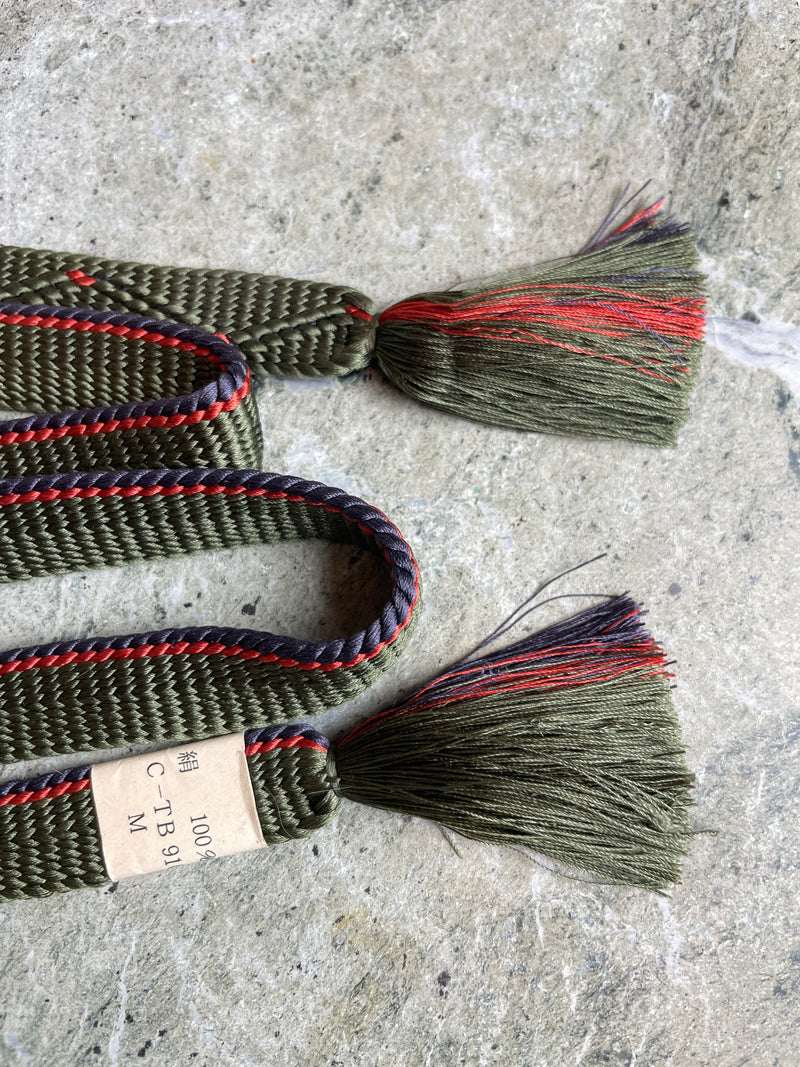 Obijime flat green w/ red and blue details