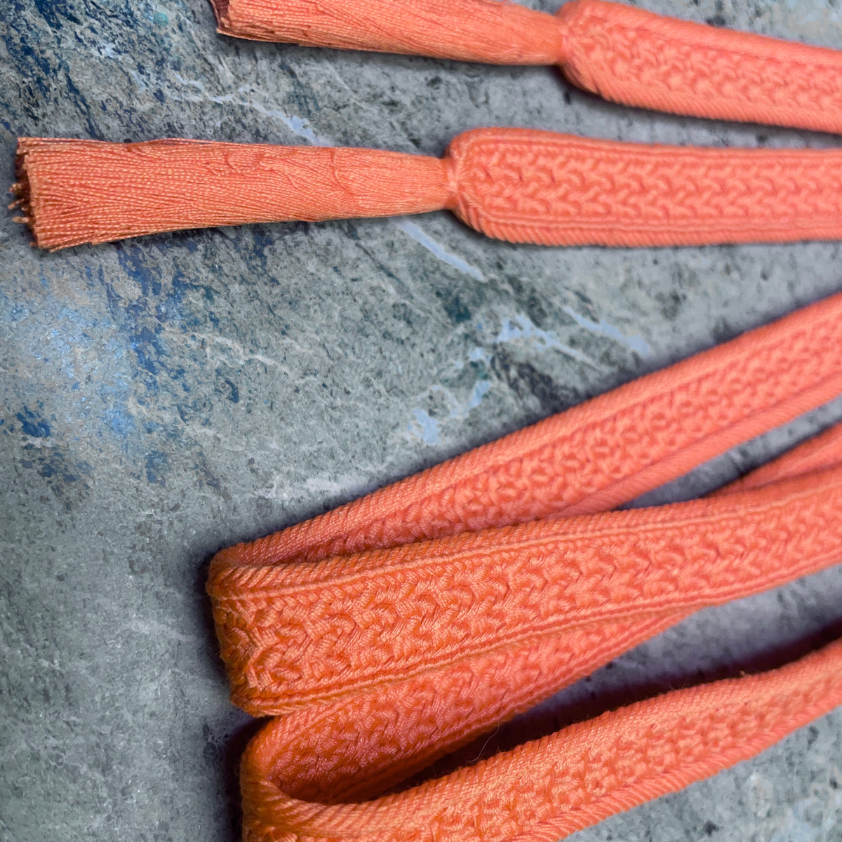 Obijime Belt Flat Salmon Orange in Silk
