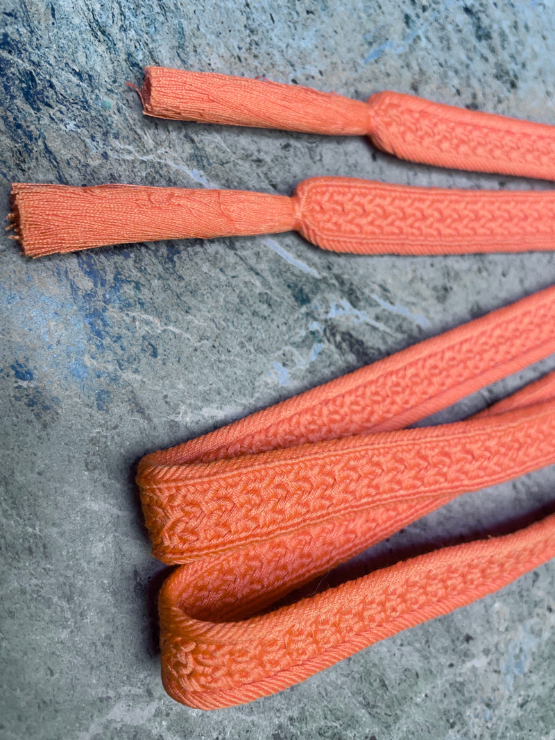 Obijime Belt Flat Salmon Orange in Silk