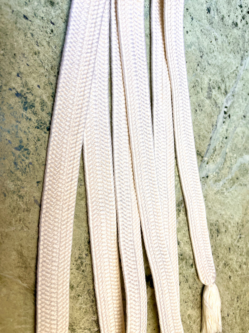 Obijime Belt Flat White in Silk