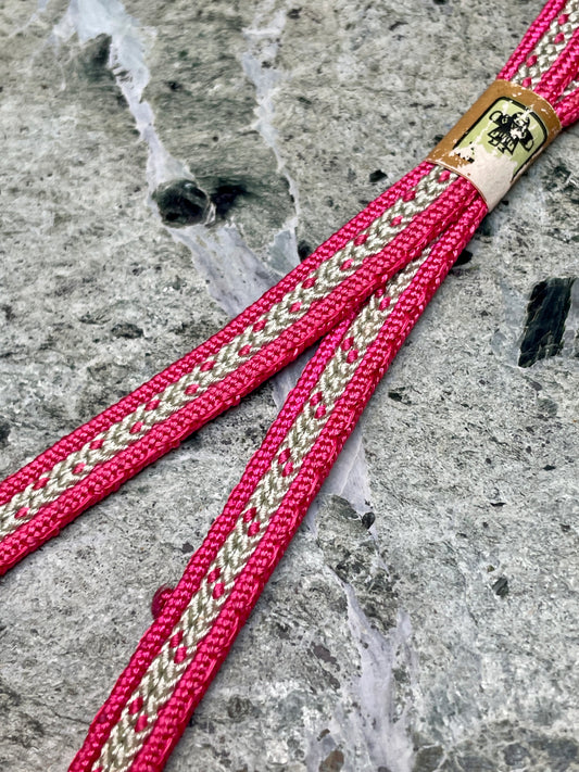Haorihimo Belts Hot Pink and Gray in Silk (set of 2)