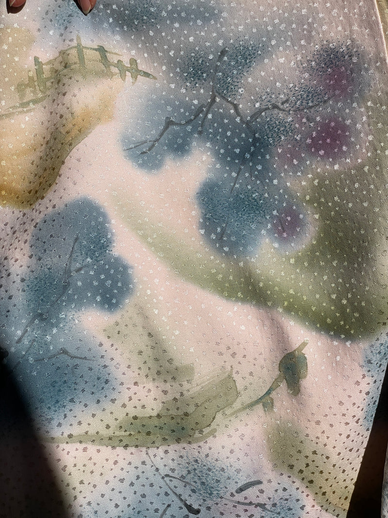 Haori Dreamy Watercolor Garden in Silk