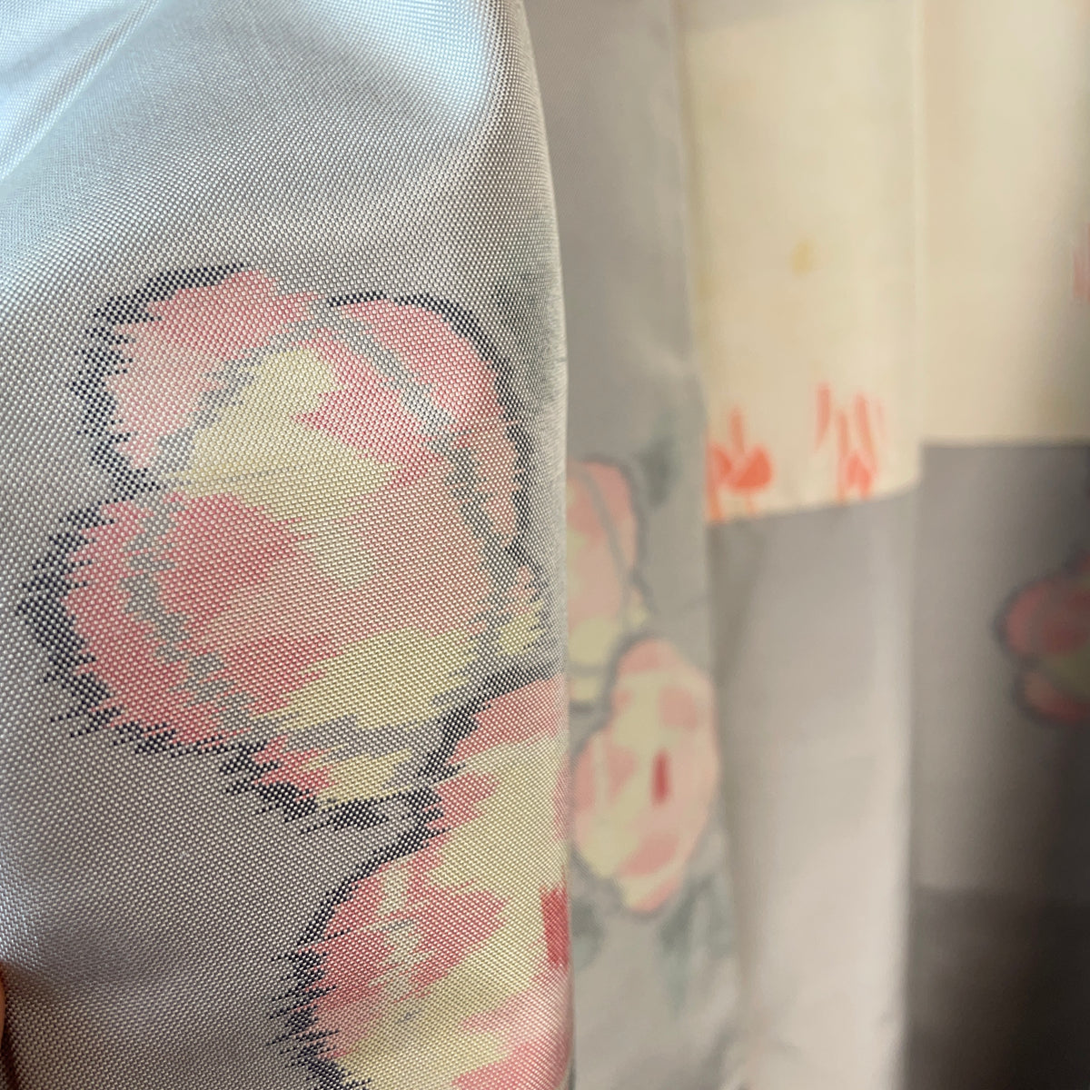 Haori Light blue Button flowers