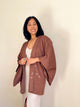 Haori Brown with Shibori Details in Silk