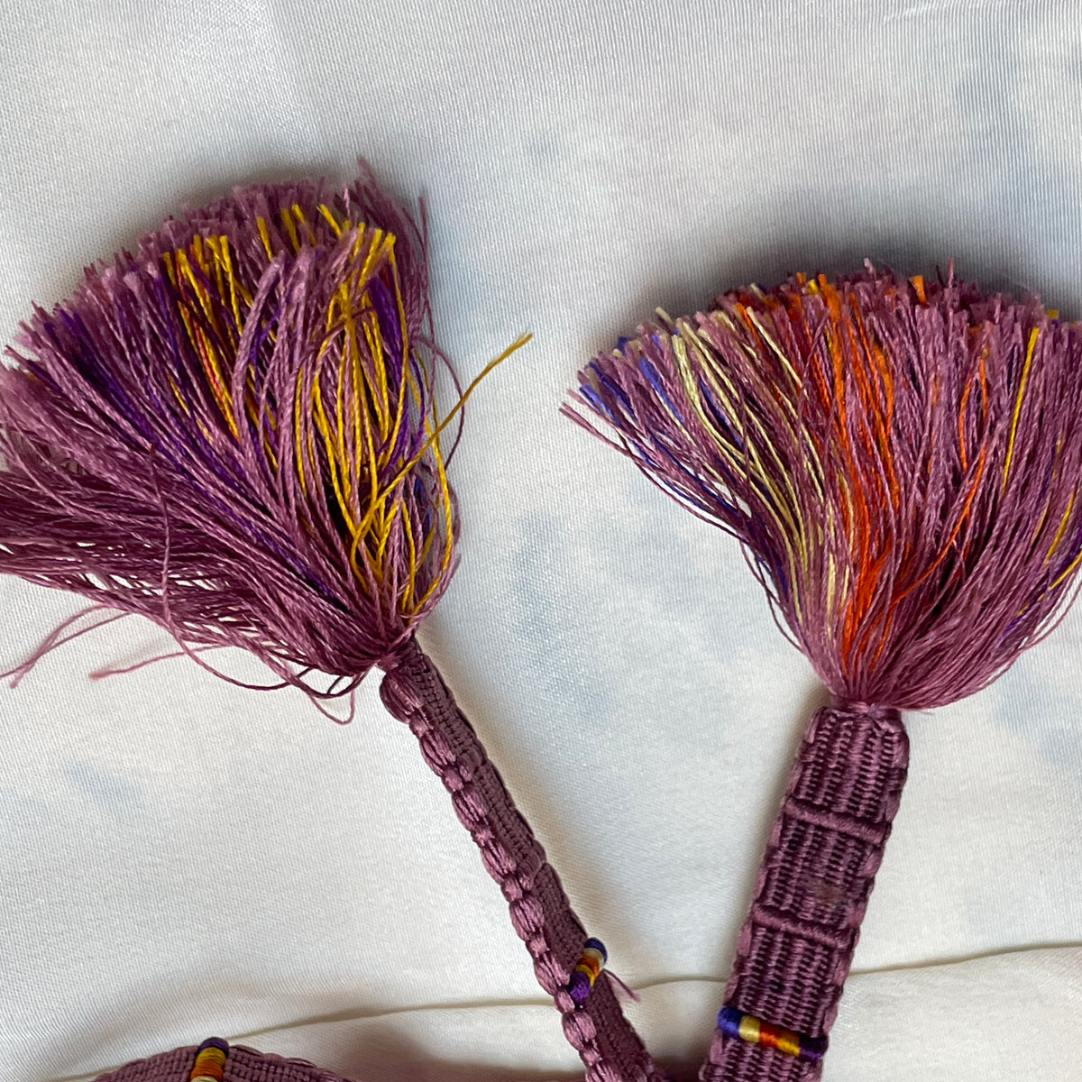 Obijime Belt Plum with Colorful Details in Silk