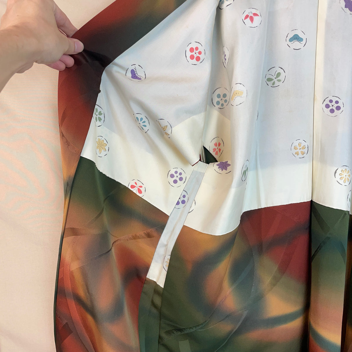 Haori Earth Tones Green Brown in Silk