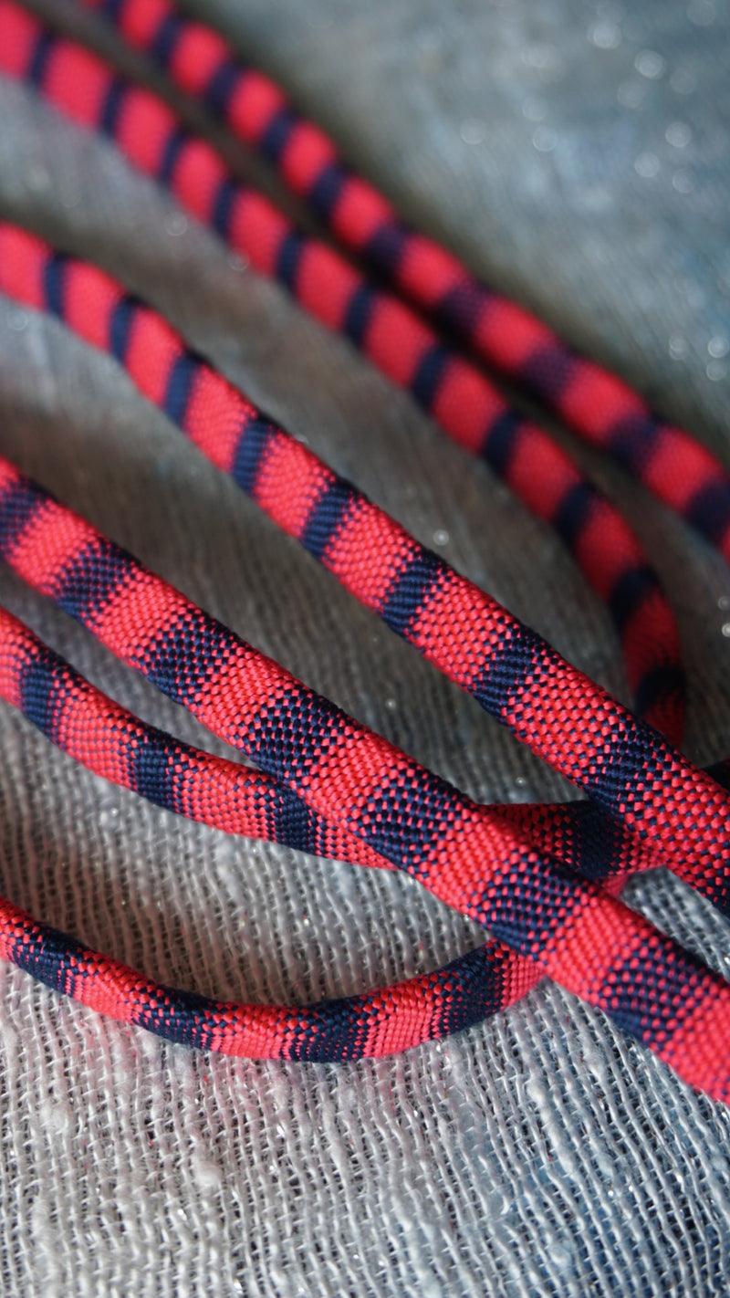 Obijime Flat Stripes Pink Navy in Silk