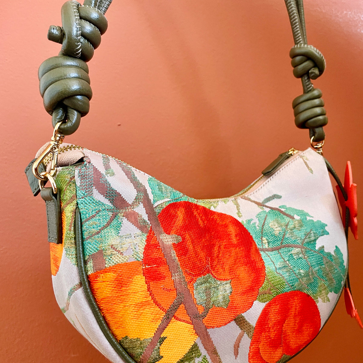 AIKO BAG Persimmon Caqui from Japanese Obi sash