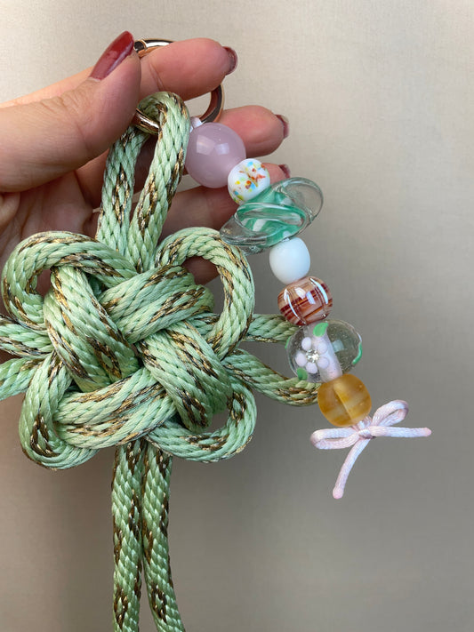 Obijime Bag Charm Light Green with Gold