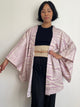 Haori White with Shibori Technique in Purple Silk