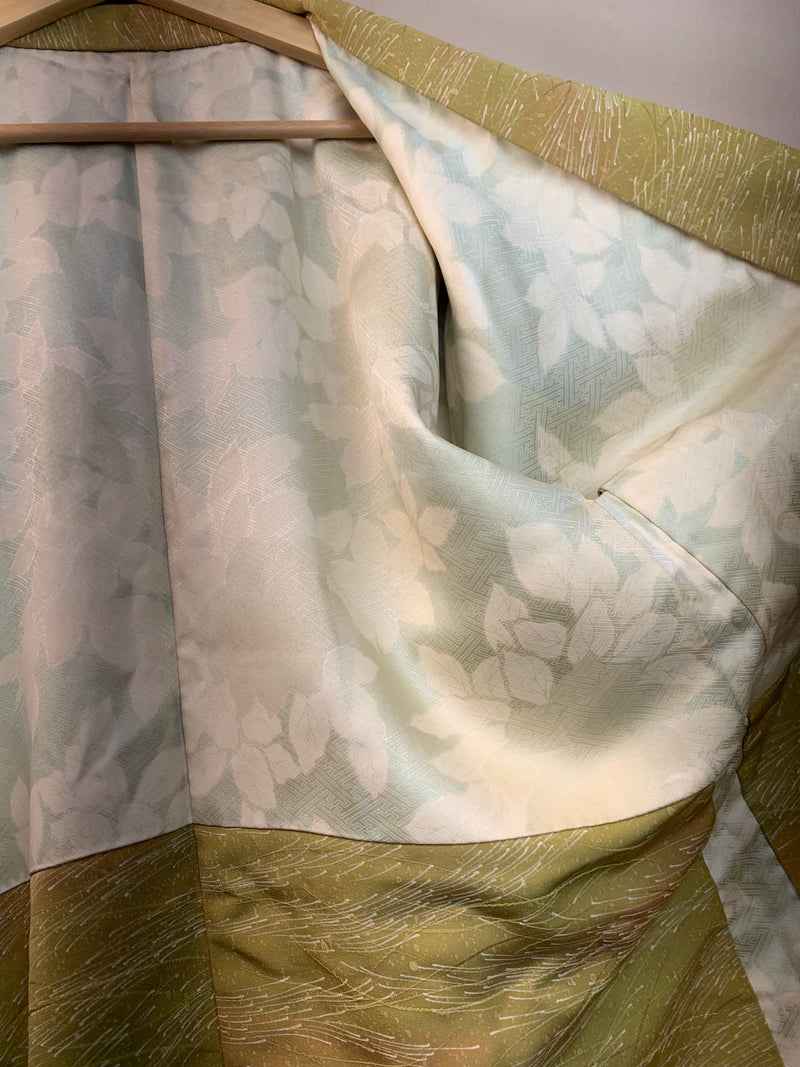 Haori Maccha with Textures in SIlk