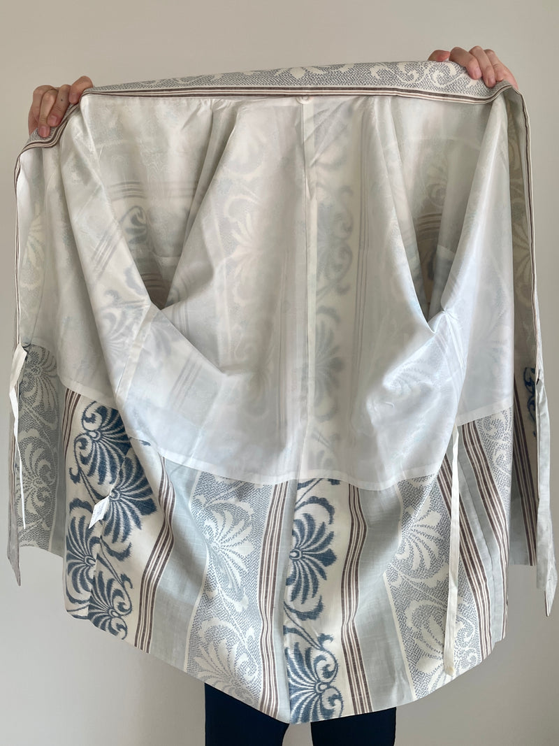 Haori Envelope Porcelain Blue Grey in Tsumugi Silk