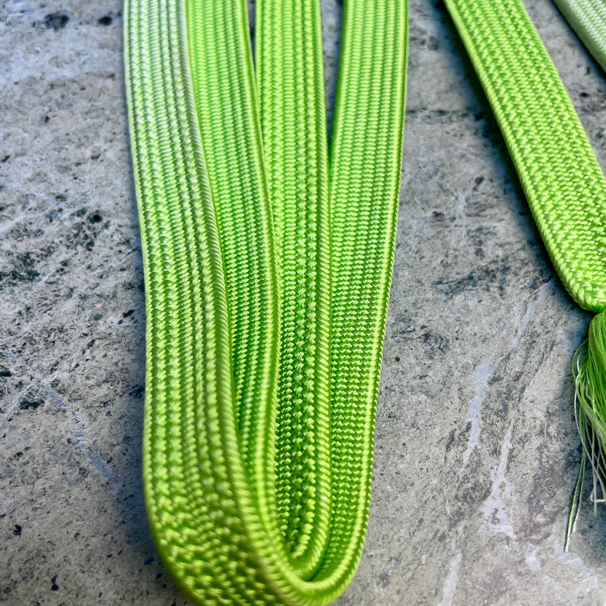 Obijime Belt Flat Lime Green and White