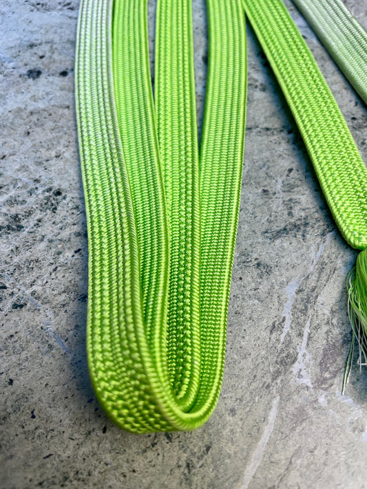 Obijime Belt Flat Lime Green and White