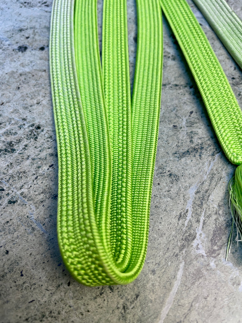 Obijime Belt Flat Lime Green and White