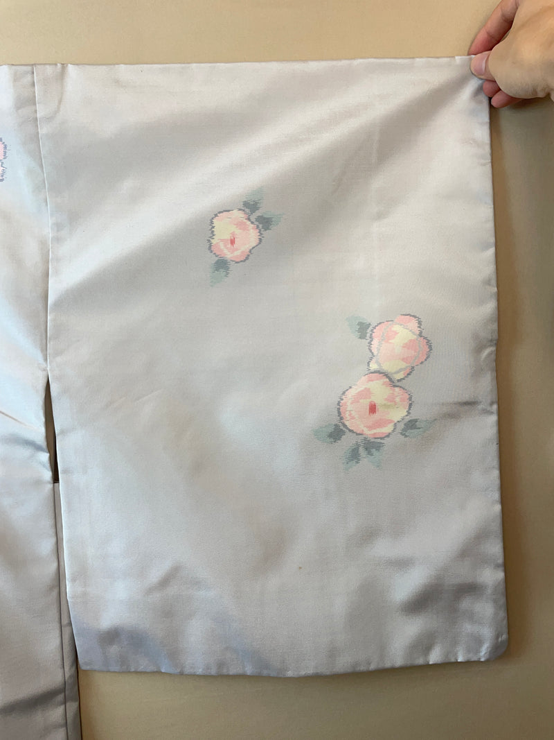 Haori Light blue Button flowers