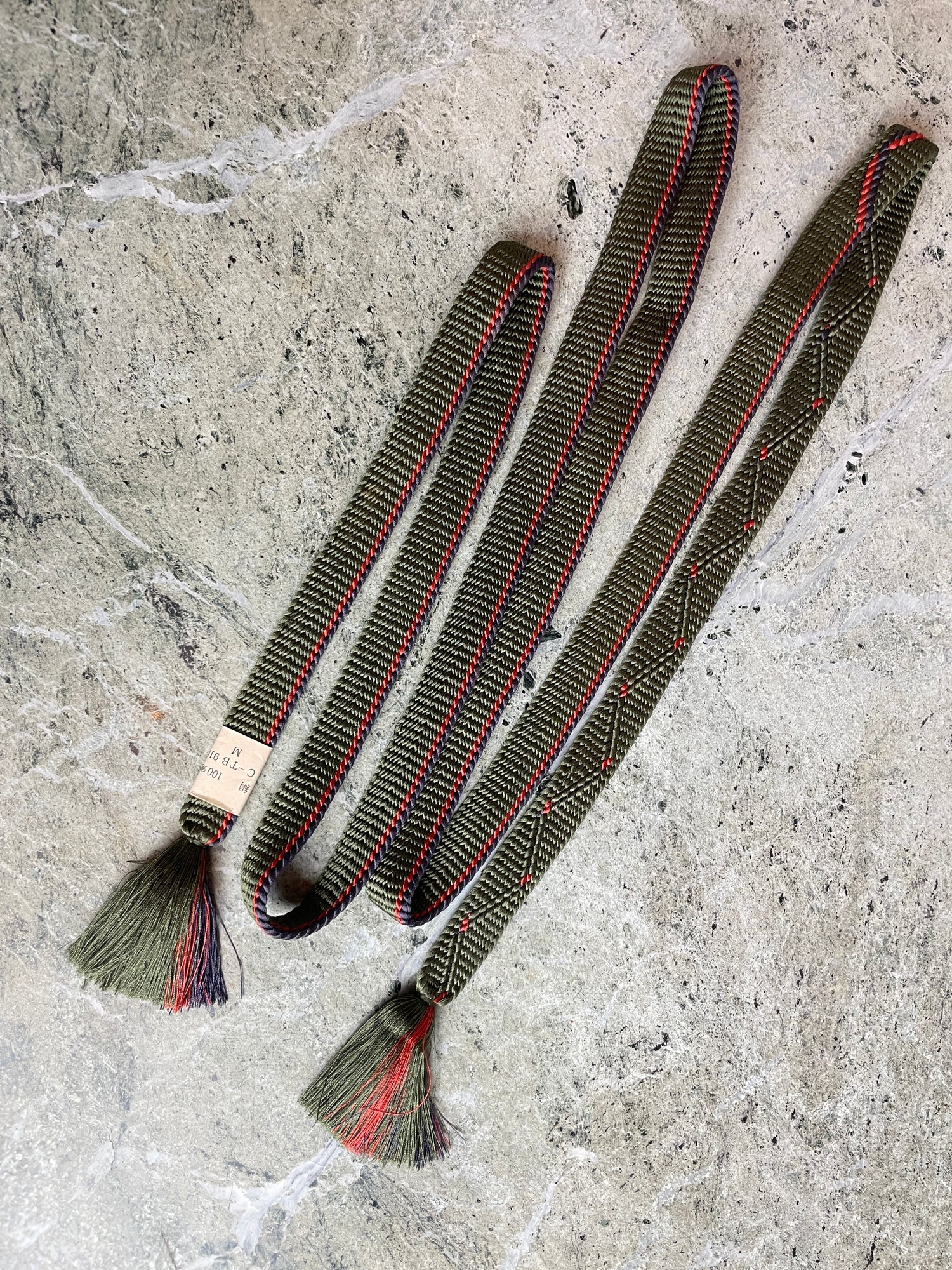 Obijime flat green w/ red and blue details