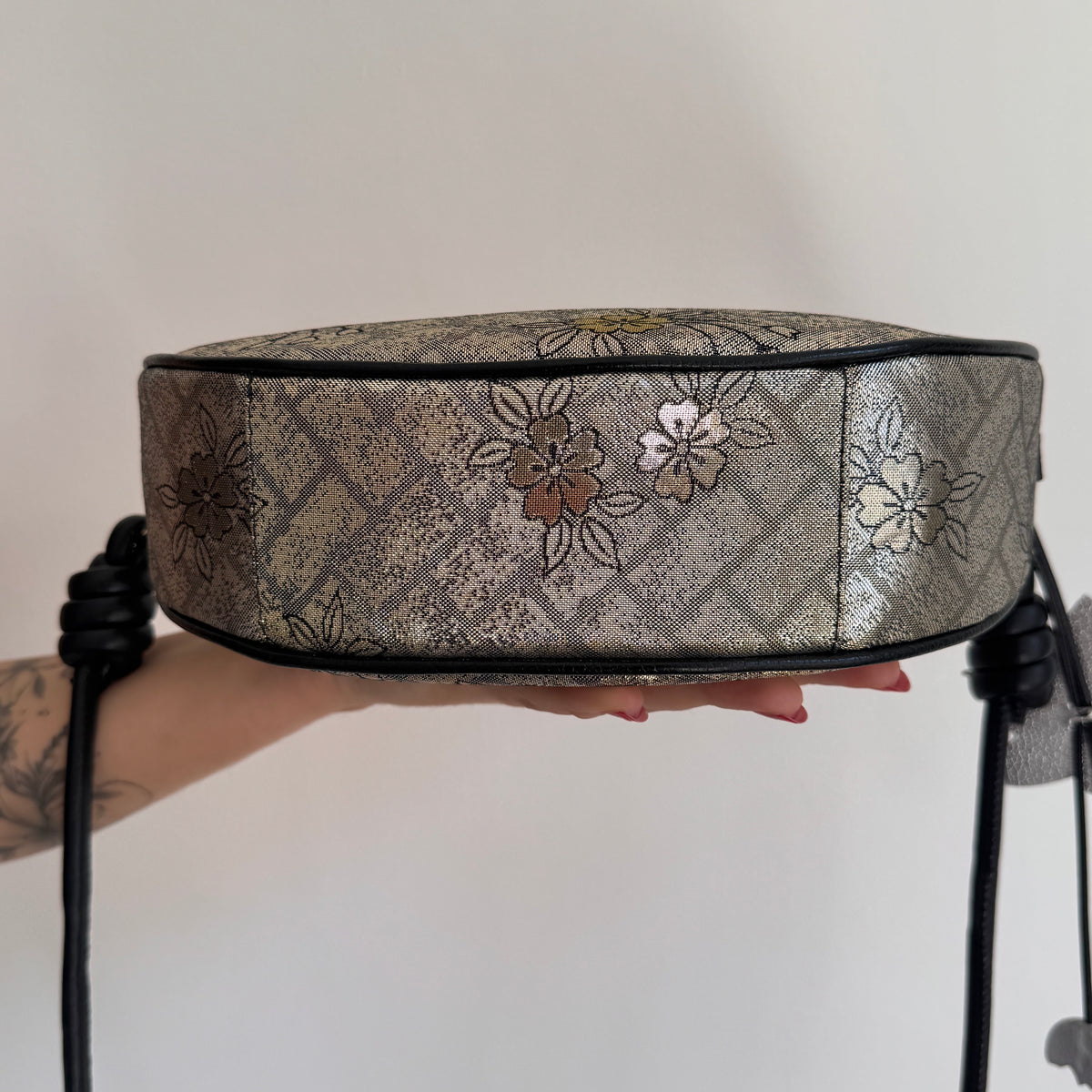 AIKO BAG Silver and Gold Sakura from Japanese Obi sash