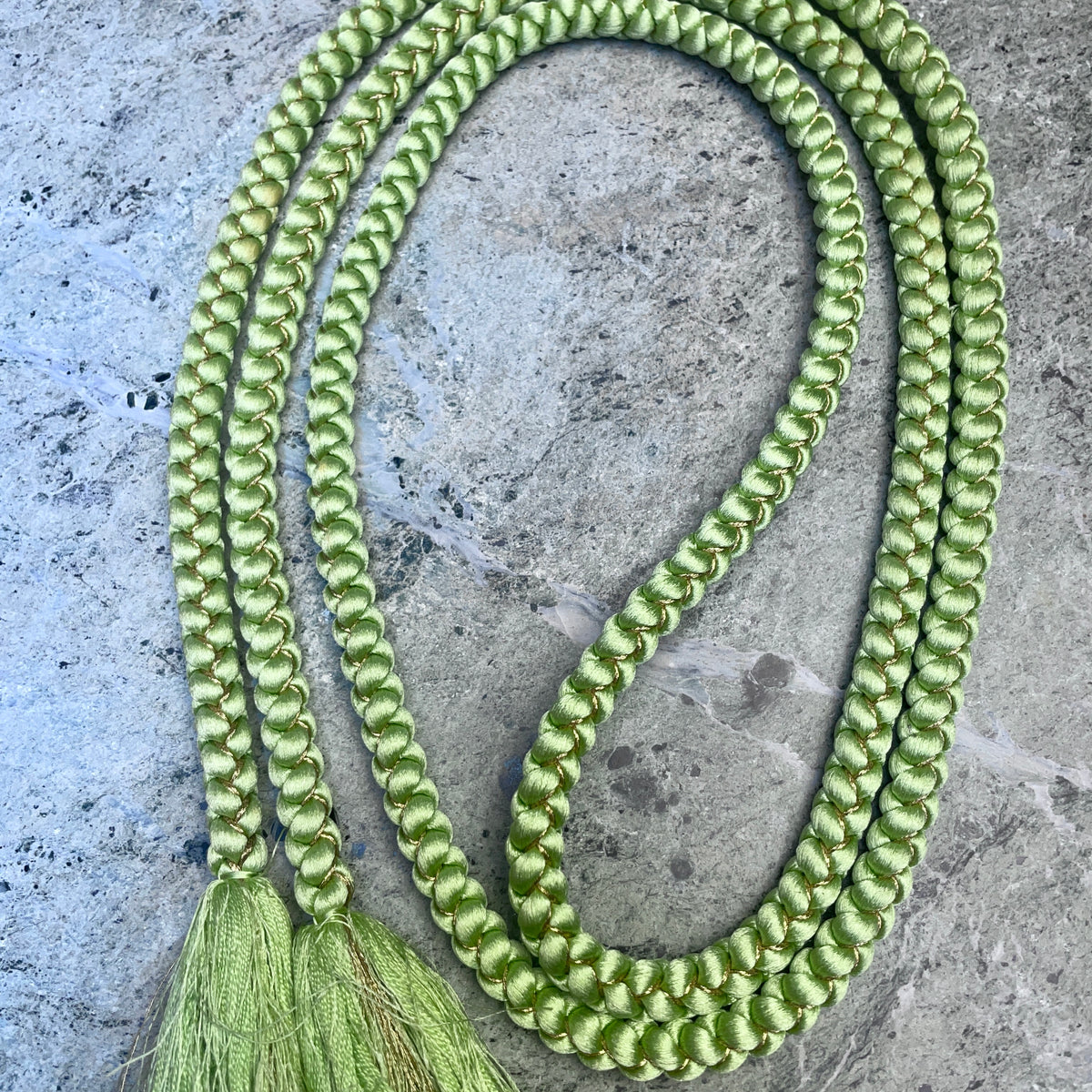 Obijime Blet Round in Lime Green in Silk