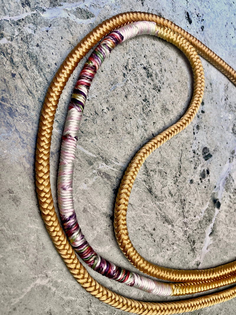 Obijime Belt Round Gold with Details in Silk