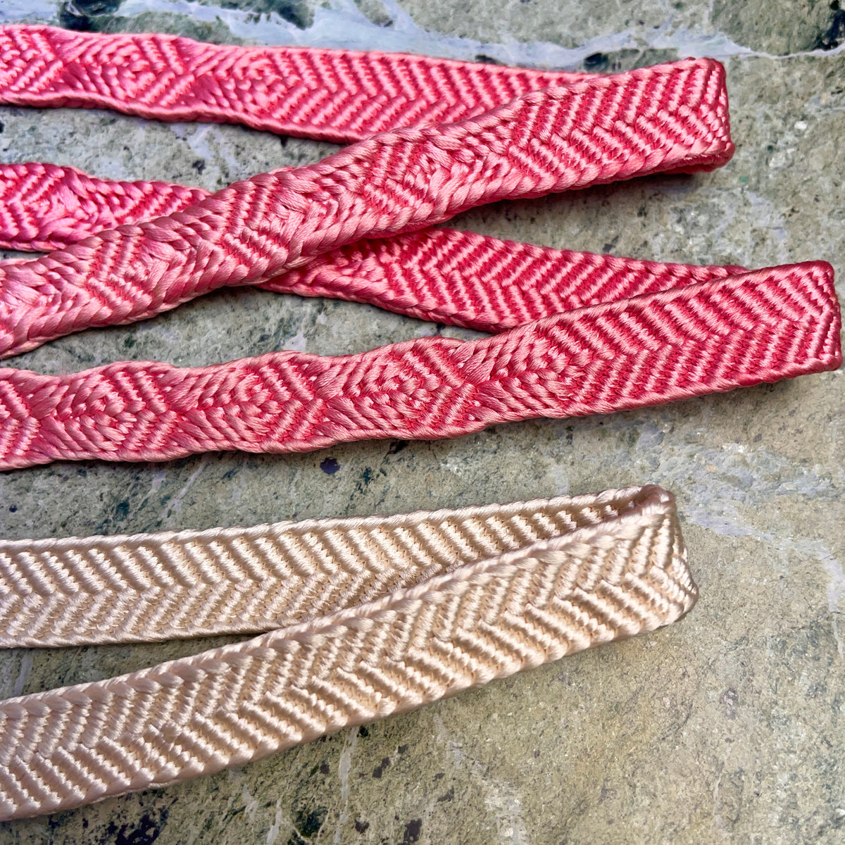 Obijime Flat Pink and White Ombre