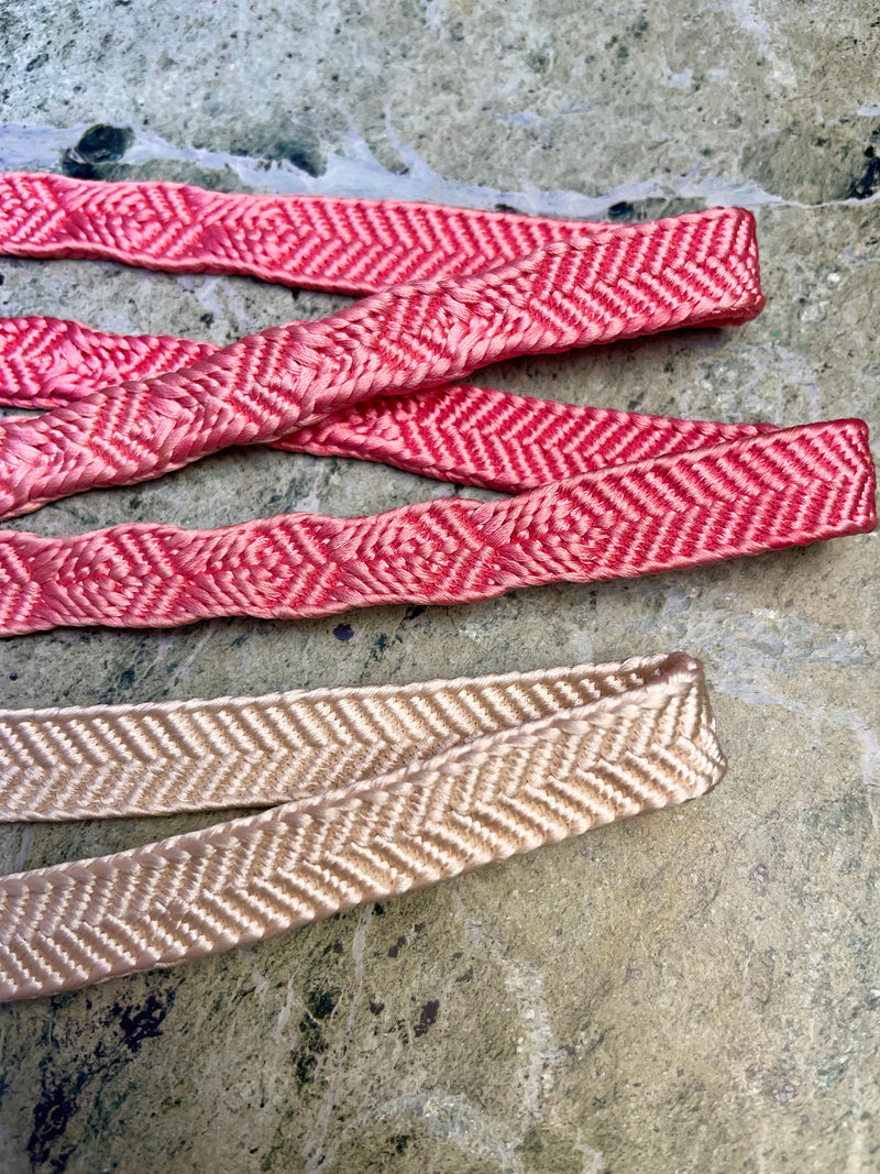 Obijime Flat Pink and White Ombre