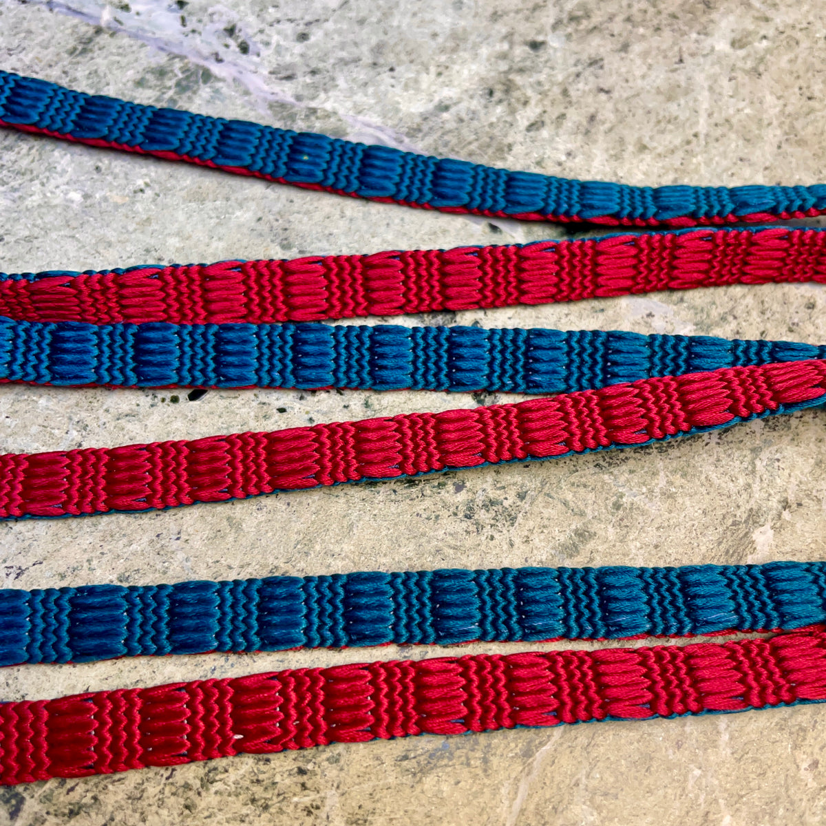 Obijime Belt Flat Red and Blue in Silk