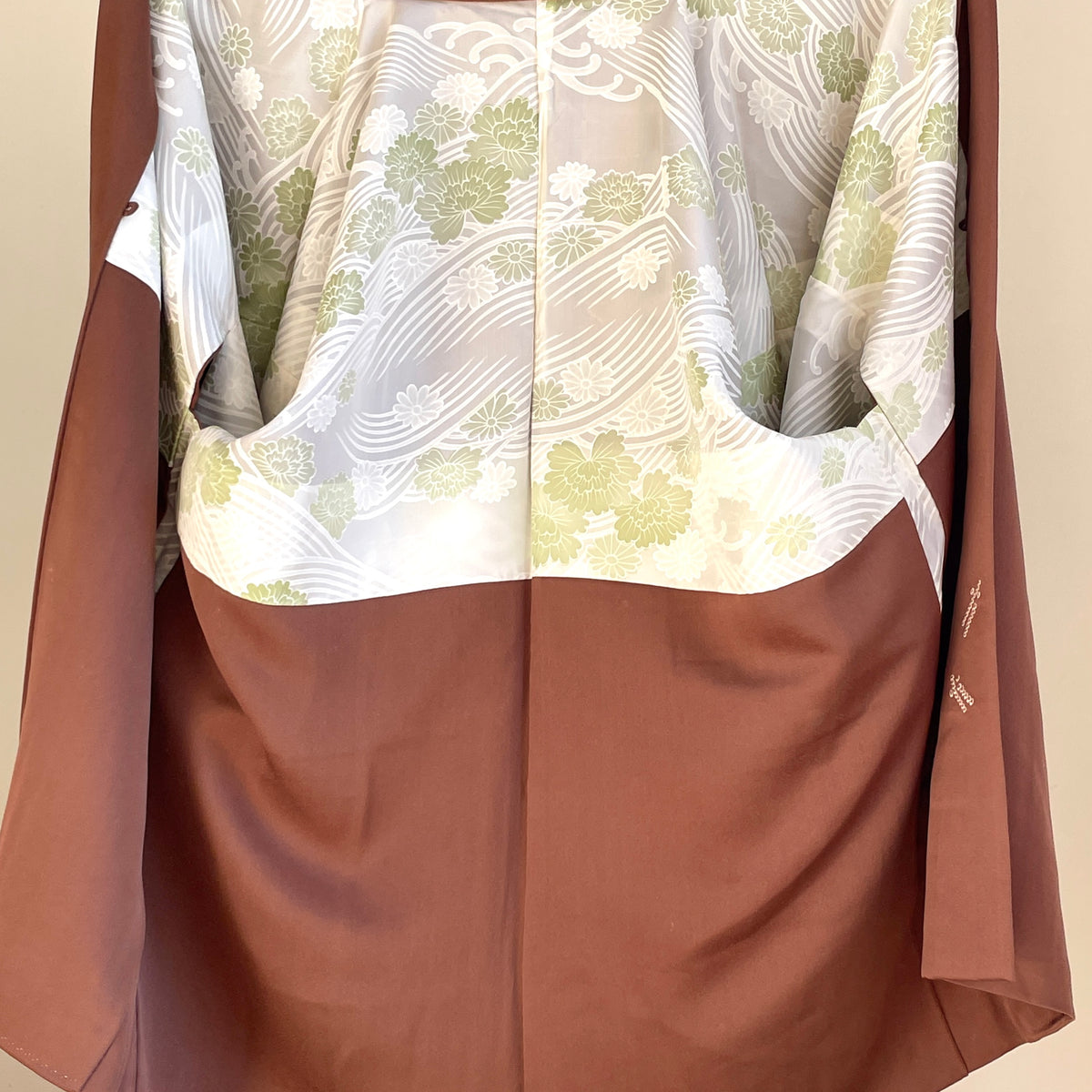 Haori Brown with Shibori Details in Silk