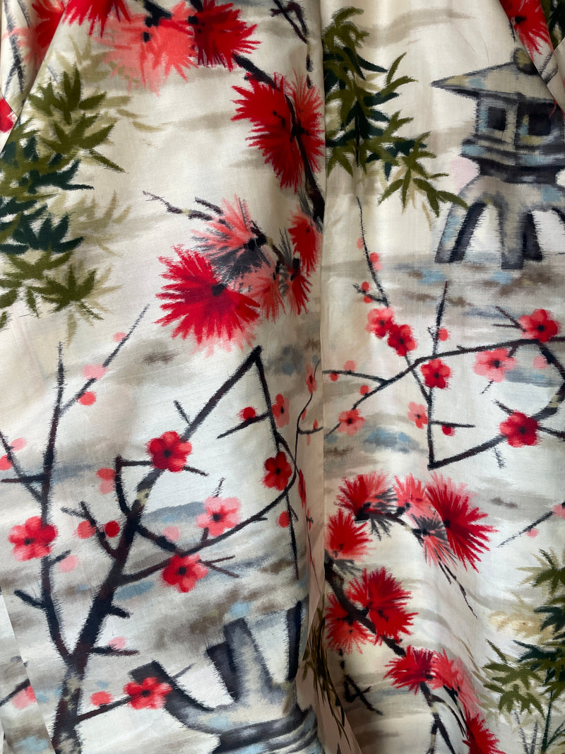 Haori Meisen Antique Japanese Garden in Silk