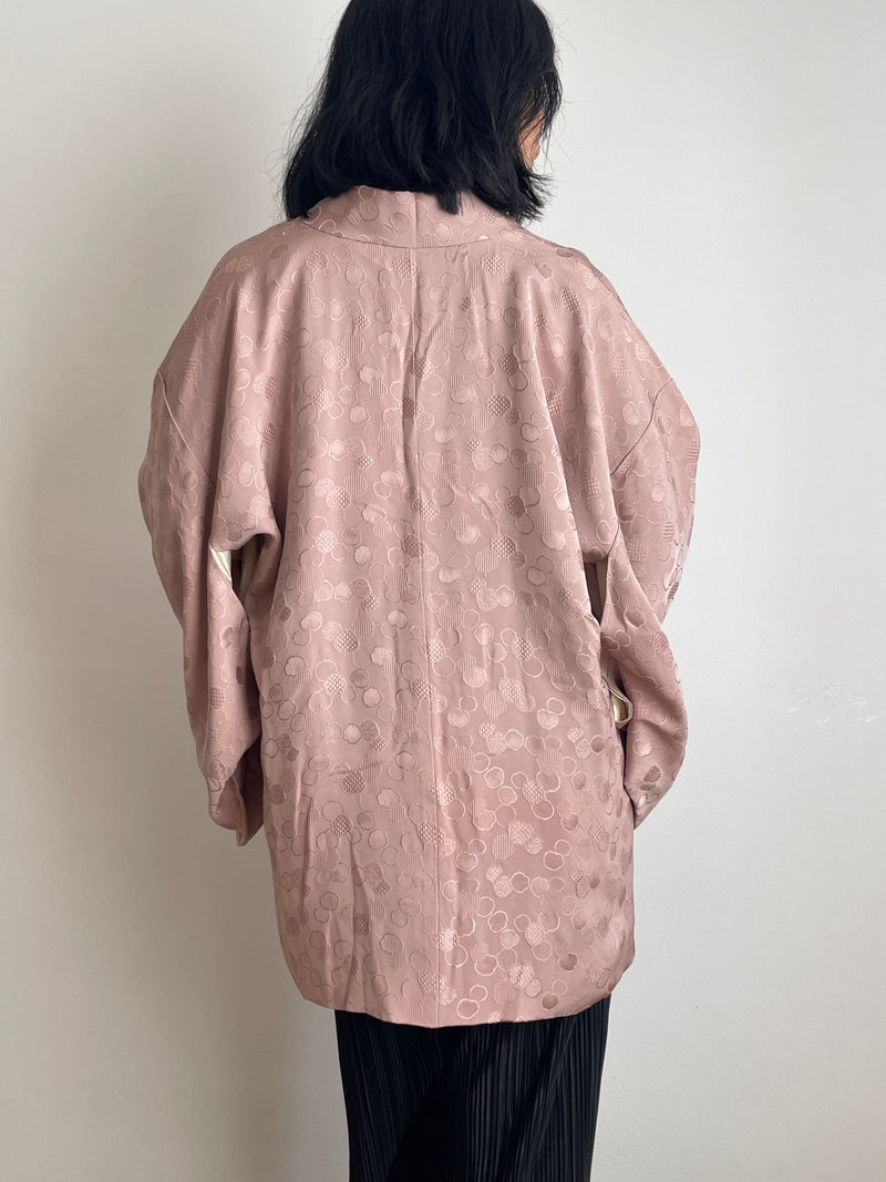 Haori Mauve Lavander with Bubbles Texture in Silk