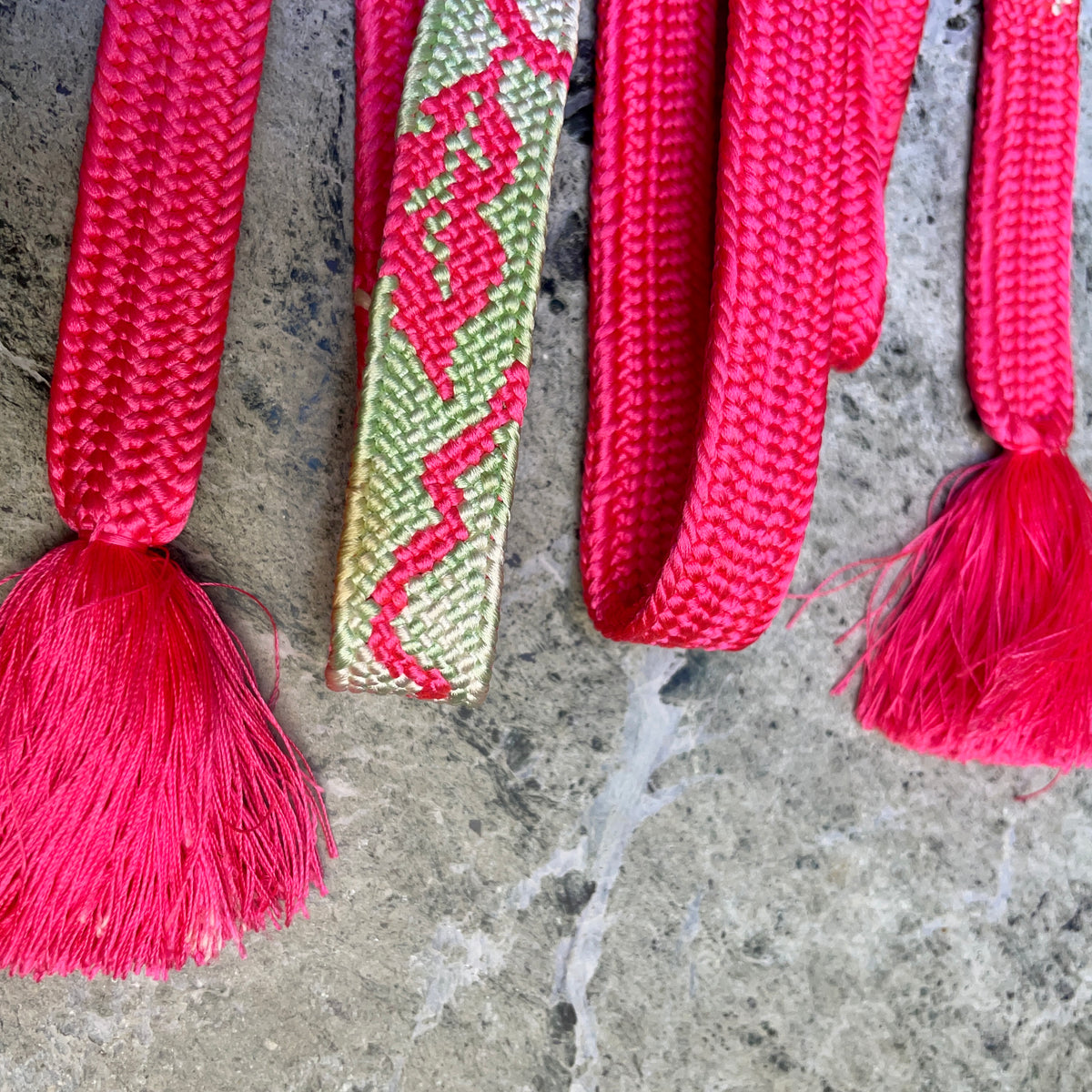 Obijime Belt Flat Hot Pink in Silk