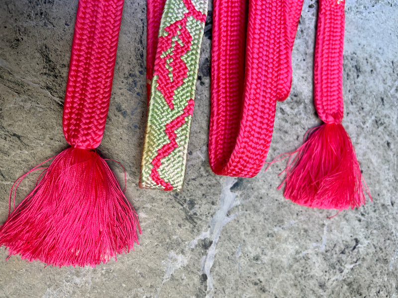 Obijime Belt Flat Hot Pink in Silk