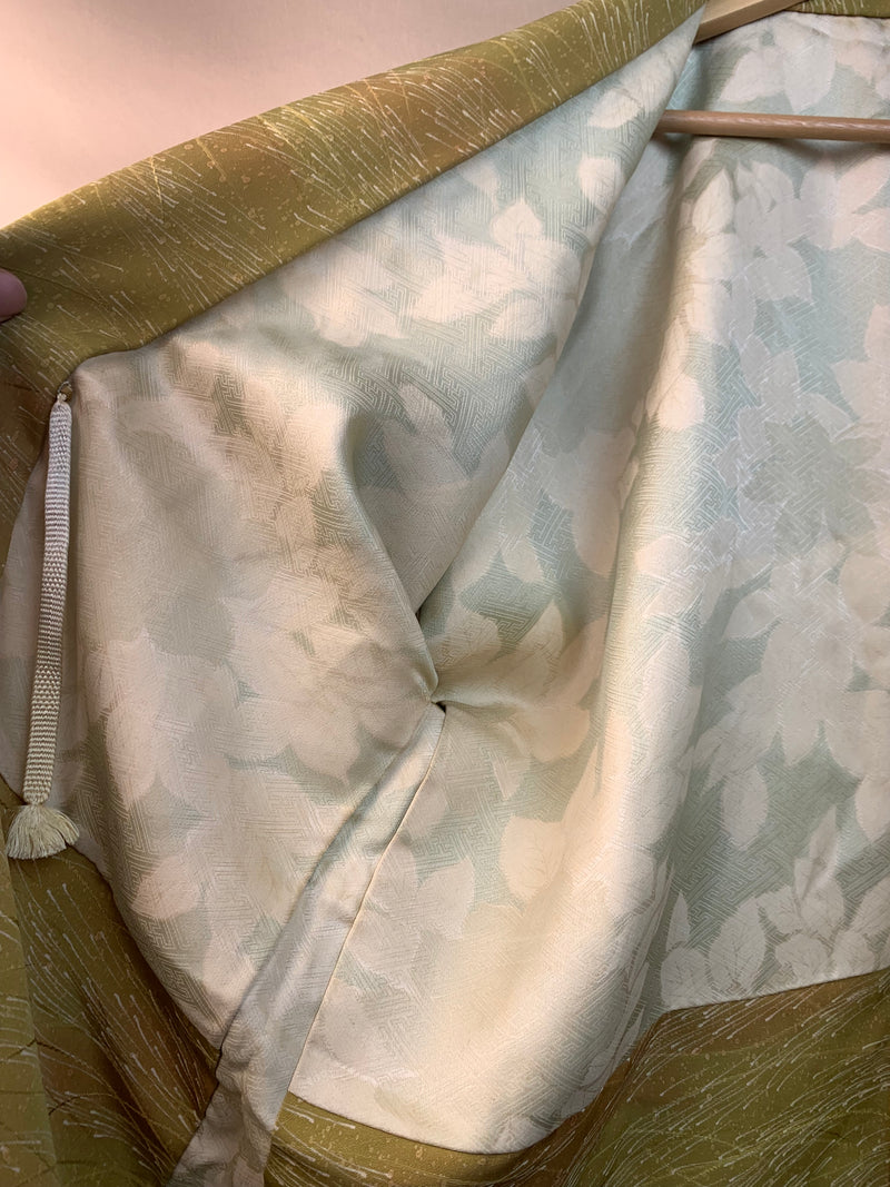 Haori Maccha with Textures in SIlk