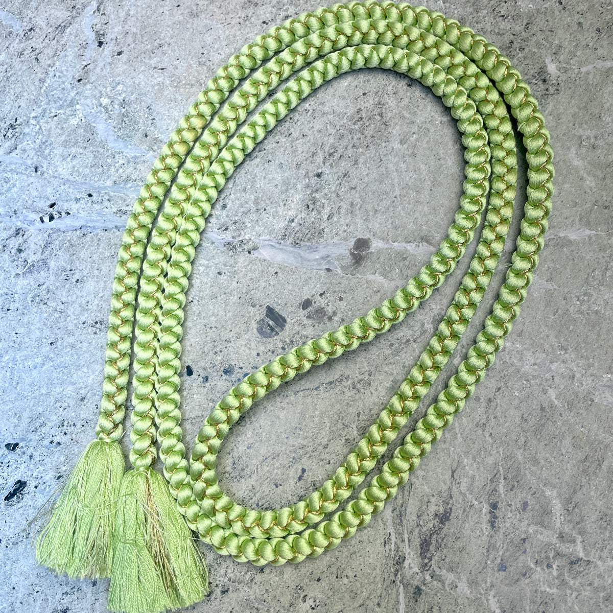Obijime Blet Round in Lime Green in Silk